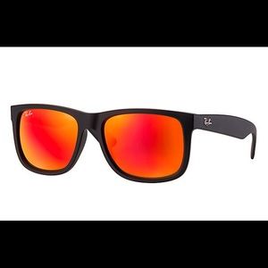 Ray-Ban NWT Polarized Justin Sunglasses w/Red Lens